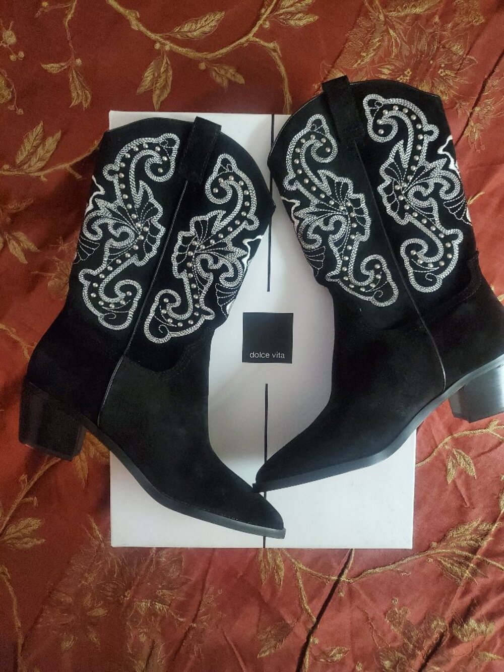 Dolce Vita Suede Studded Sula Western Boots - Size 7.5 NWB